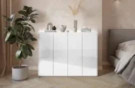 Komoda Easy EA-02 - beli sijaj/skandi hrast