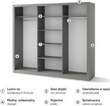 Lenart - Garderobna omara Idea ID-01 - siva