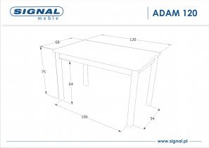 Signal - Jedilna miza Adam 120 cm - bela mat