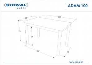 Signal - Jedilna miza Adam 100 cm - hrast lancelot/antracit
