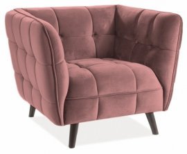 Fotelj Castello Velvet 1 - roza