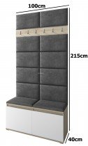 PKMebel - Komplet za hodnik Emi 1 - artisan hrast/črn