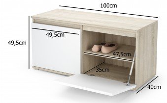 PKMebel - Komplet za hodnik Emi 5 - bel