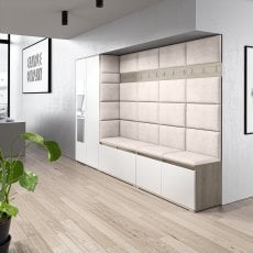 Komplet za hodnik z ogledalom Emi 9 - sonoma/bela