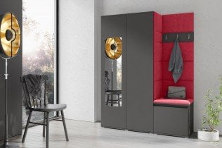 PKMebel - Komplet za hodnik z ogledalom Emi 11 - grafit