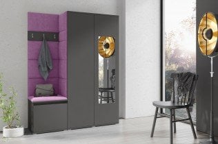 PKMebel - Komplet za hodnik z ogledalom Emi 11 - grafit