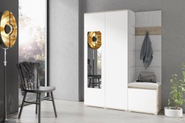 Komplet za hodnik z ogledalom Emi 11 - sonoma/bela