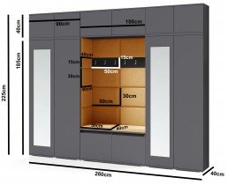 PKMebel - Komplet za hodnik Emi 17 - grafit