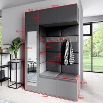 PKMebel - Komplet za hodnik Emi 21 - grafit