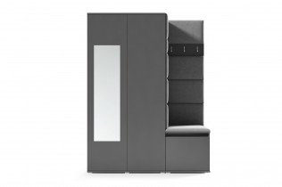PKMebel - Komplet za hodnik z ogledalom Emi 11 - artisan hrast/črn