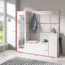 PKMebel - Komplet za hodnik Emi 28 - artisan hrast/črn