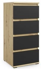 Komoda s predali - artisan hrast/črna