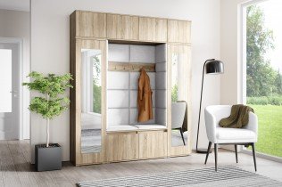 PKMebel - Komplet za hodnik Emi 32 z ogledalom - sonoma hrast