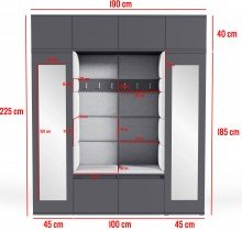 PKMebel - Komplet za hodnik Emi 32 z ogledalom - sonoma hrast