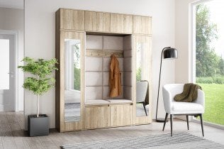 PKMebel - Komplet za hodnik Emi 32 z ogledalom - sonoma hrast