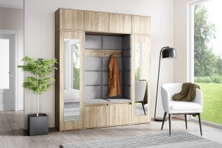 PKMebel - Komplet za hodnik Emi 32 z ogledalom - sonoma hrast