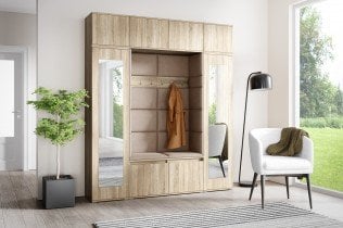 PKMebel - Komplet za hodnik Emi 32 z ogledalom - sonoma hrast