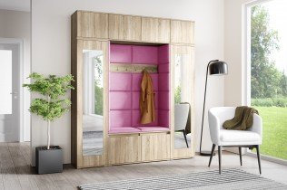 PKMebel - Komplet za hodnik Emi 32 z ogledalom - sonoma hrast