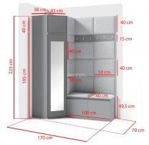 PKMebel - Komplet za hodnik Emi 37 - grafit