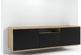 TV komoda Logan 150 cm - artisan hrast/črna