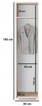 PKMebel - Kotna garderobna omara Emi 40 z ogledalom - grafit