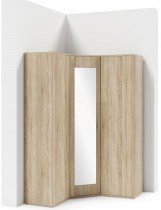 PKMebel - Kotna garderobna omara Emi 40 z ogledalom - Sonoma hrast