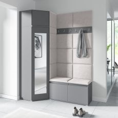 Komplet za hodnik Emi 37 z ogledalom - grafit