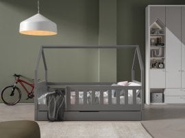 Otroška postelja Jasmine 80x160 cm - siva