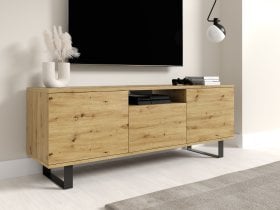 PKMebel - TV komoda Logan 150 cm kovinske noge - artisan hrast
