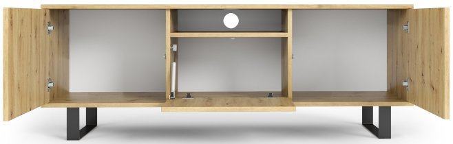 PKMebel - TV komoda Logan 150 cm kovinske noge - artisan hrast