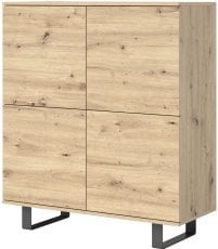 Komoda Logan 4D kovinske noge - artisan hrast