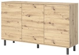 Komoda Logan 3D kovinske okrogle noge - artisan hrast