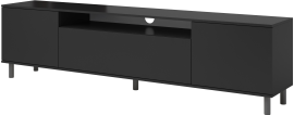 TV komoda Logan 180 cm kovinske okrogle noge - črna