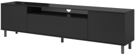 TV komoda Logan 200 cm kovinske okrogle noge - črna