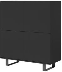 Komoda Logan 4D kovinske noge - črna