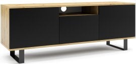TV komoda Logan 150 cm kovinske noge - artisan hrast/črna