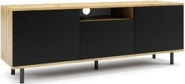 TV komoda Logan 150 cm kovinske okrogle noge - artisan hrast/črna