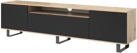 TV komoda Logan 180 cm kovinske noge - artisan hrast/črna