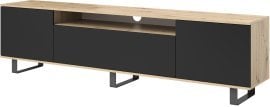 TV komoda Logan 200 cm kovinske noge - artisan hrast/črna