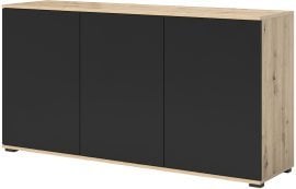 Komoda Logan 3D plastične noge - artisan hrast/črna