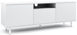 TV komoda Logan 150 cm kovinske okrogle noge - bela