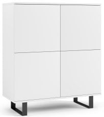 Komoda Logan 4D kovinske noge - bela