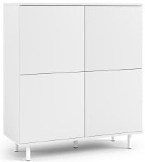 Komoda Logan 4D kovinske okrogle noge - bela