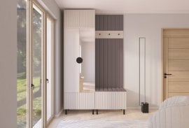 Komplet za hodnik Rayo 4 z ogledalom - visoke nogice