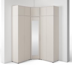 PKMebel - Modularna kotna garderobna omara z ogledalom Bianco 10