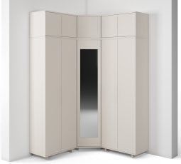 Modularna kotna garderobna omara z ogledalom Bianco 10