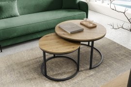 Komplet klubskih mizic Fonte - artisan hrast/črna