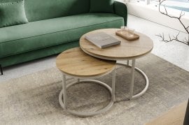 Komplet klubskih mizic Fonte - artisan hrast/kašmir