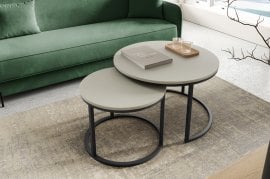 Komplet klubskih mizic Fonte - kašmir/črna