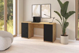 Pisalna miza Tivo - 160 cm - artisan hrast/črna